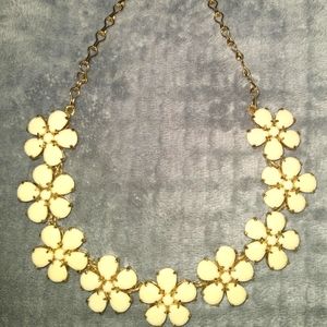 Kate Spade Gold Tone & Cream Enamel Floral Choker/Necklace